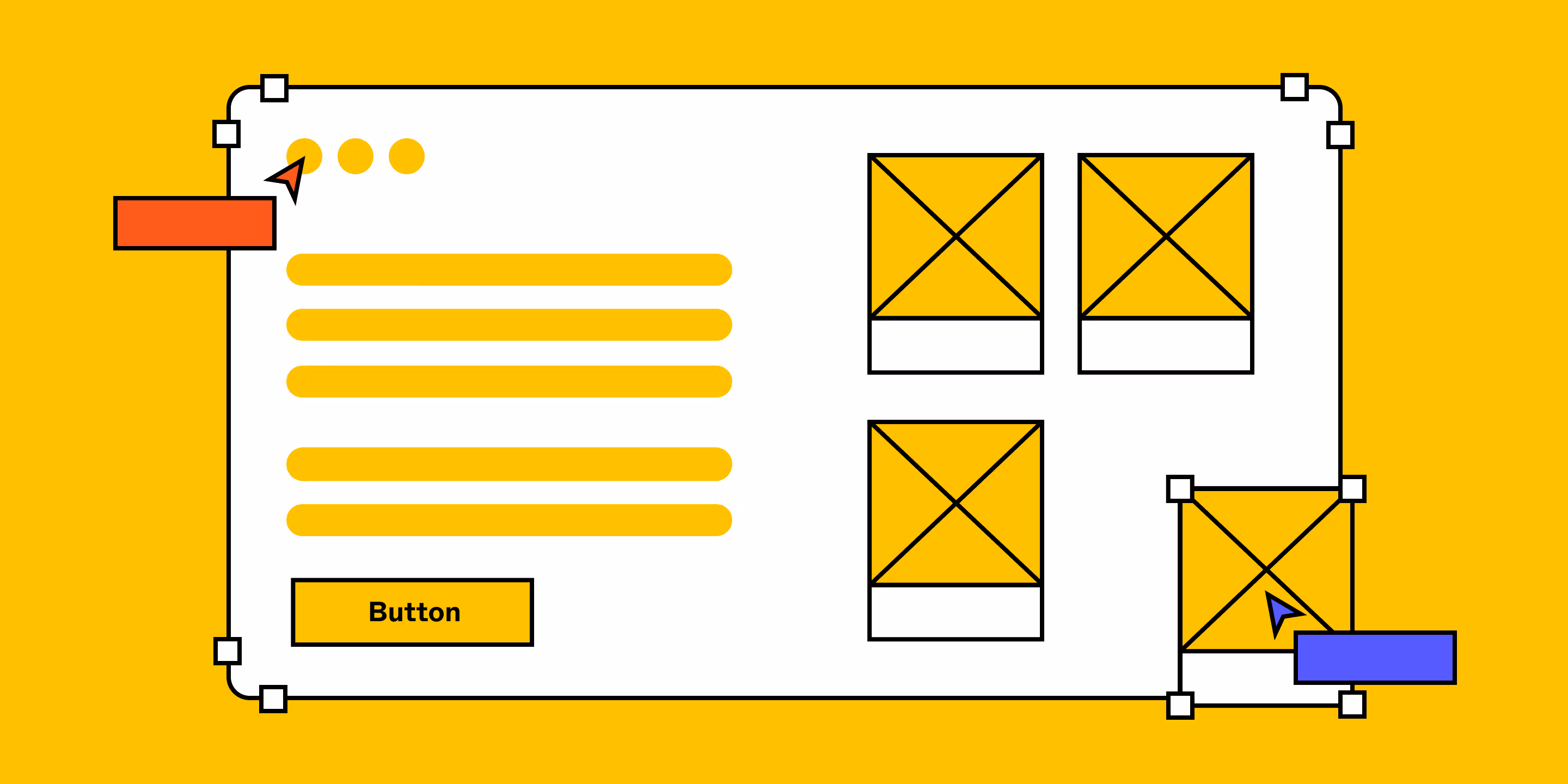 Wireframe sketch showing layout structure